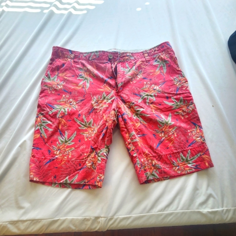 Floral Red Shorts